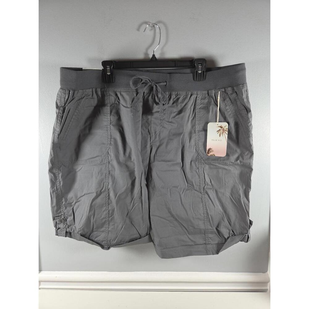 Palm Rio Women's Pull On Shorts Charcoal 3X NEW Summer Casual
